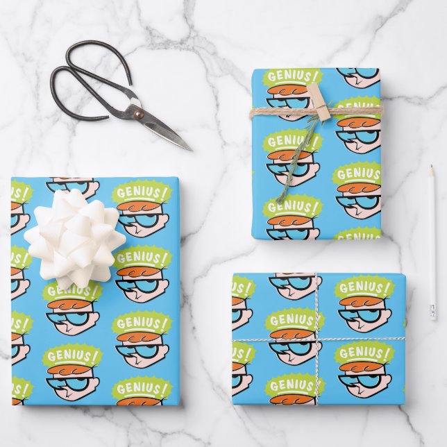 Feuille De Papier Cadeau Graphique de légende Dexter "Genius" (Recto)