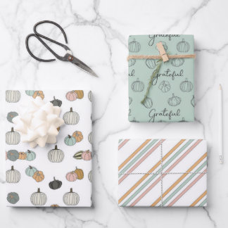 Feuille De Papier Cadeau Grateful Citrouilles & Gourds Envelopper les feuil
