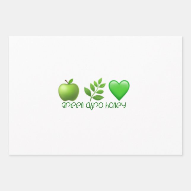 Feuille De Papier Cadeau Green Afro Honey Gift Wrap 2 (Devant)