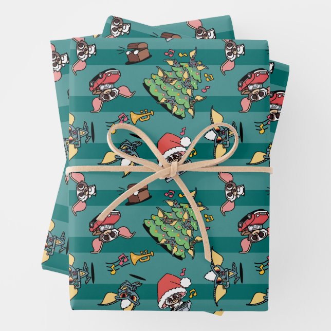 Feuille De Papier Cadeau Gremlins | Motif de Noël comique (En situation)