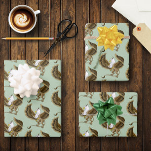 Feuille De Papier Cadeau Griffon Fantastique Brun Majestueux Gryphon Mythiq