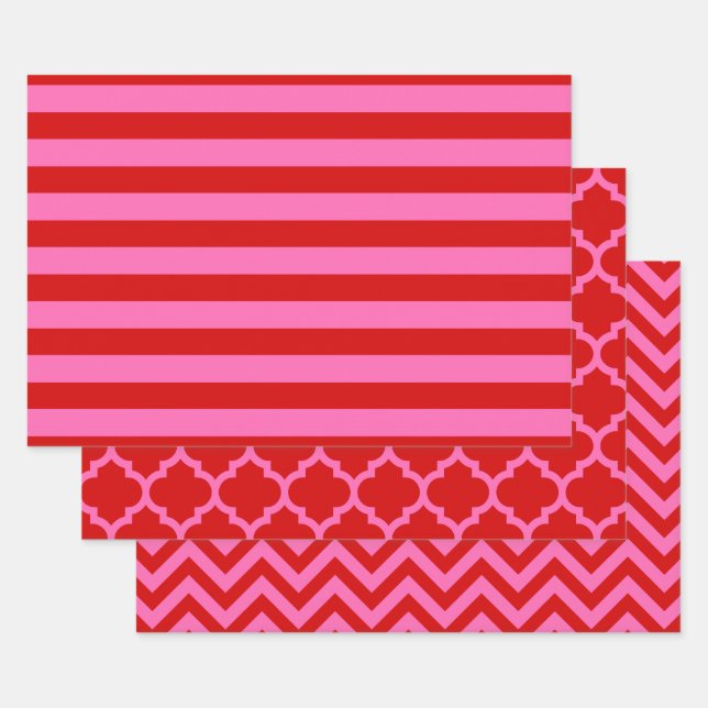 Feuille De Papier Cadeau Grille Marocaine Chevron do-it-yourself Couleurs R (Lot)