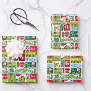 Feuille De Papier Cadeau Grinch Joyeux Grinchmas Patron