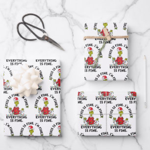 Feuille De Papier Cadeau Grinch Tout va bien