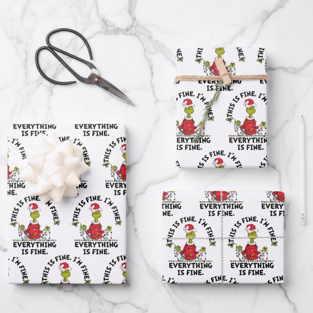 Feuille De Papier Cadeau Grinch | Tout va bien (Recto)