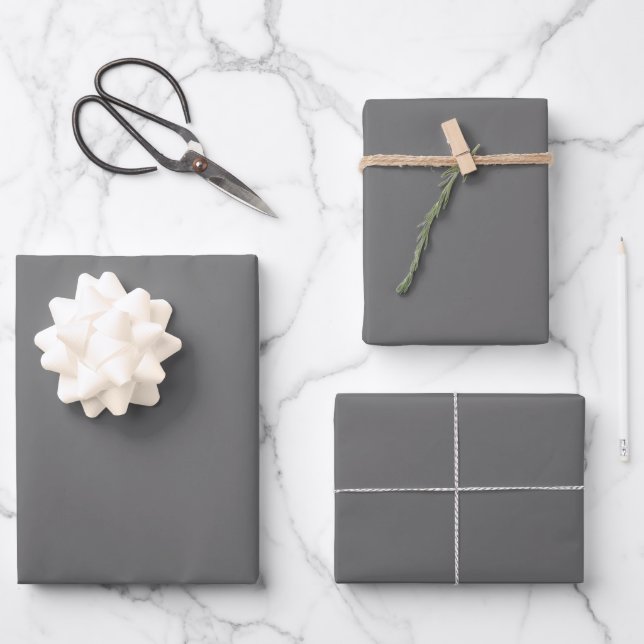 Feuille De Papier Cadeau Gris foncé (Recto)