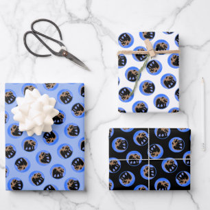 Feuille De Papier Cadeau Grizzly Bear en hiver - Art original de la faune