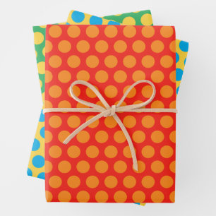 Feuille De Papier Cadeau Gros Polka coloré point amusant