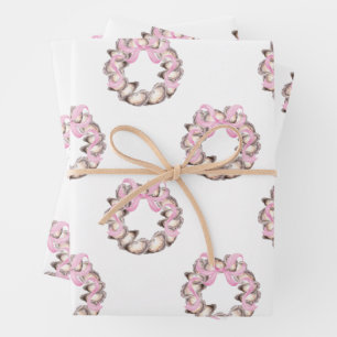 Feuille De Papier Cadeau Grotte de l'huître côtière de Preppal Noël