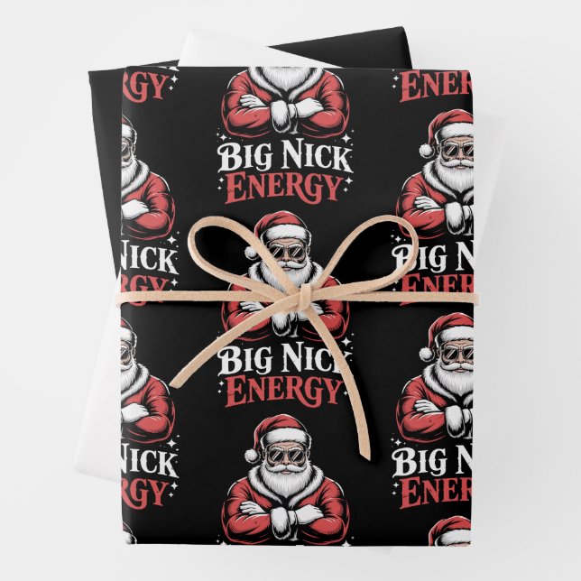 Feuille De Papier Cadeau Grunt Style Big Nick Energy Funny Santa Christmas  (En situation)
