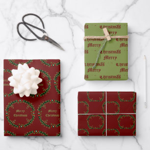 Feuille De Papier Cadeau Guirlande de Noël gothique personnalisée