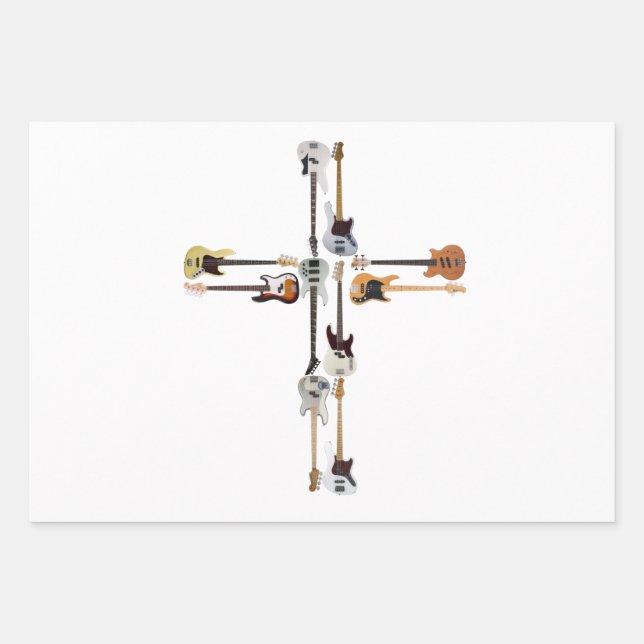 Feuille De Papier Cadeau Guitare Lover| Cadeau de la Croix de Guitare (Devant)