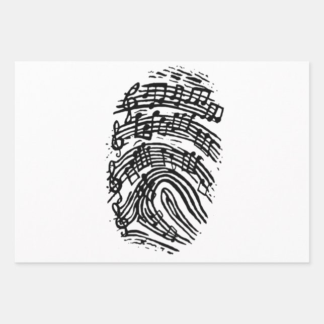 Feuille De Papier Cadeau Guitare Lover | Staves Guitar Cadeau, (Devant)