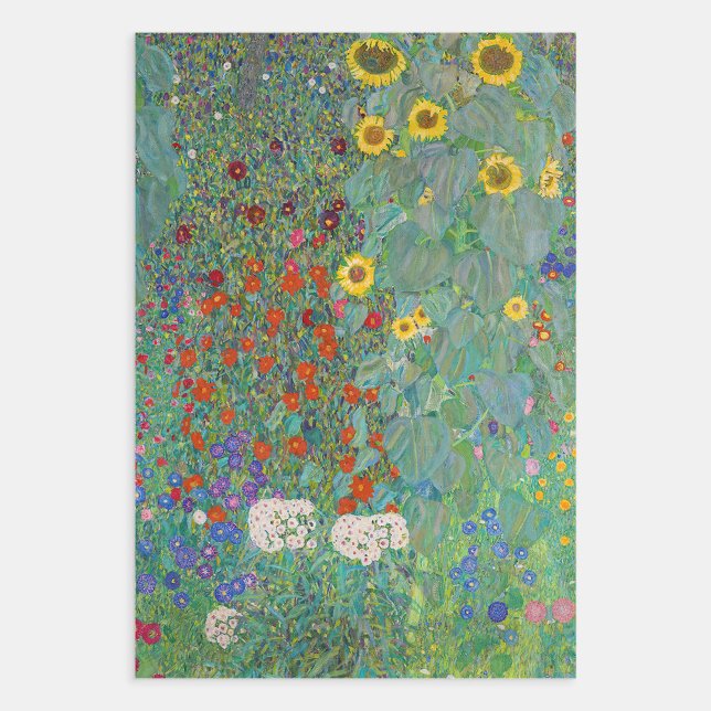 Feuille De Papier Cadeau Gustav Klimt - Jardin de campagne avec tournesols (Créateur téléchargé)