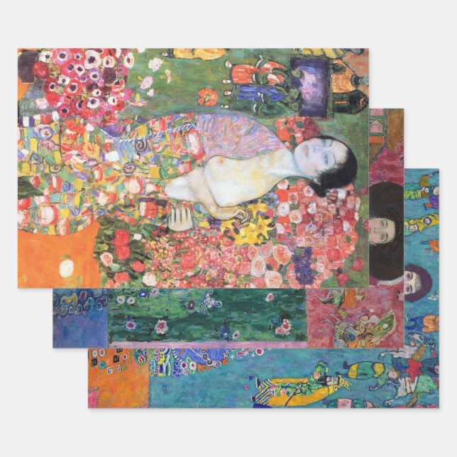 Feuille De Papier Cadeau Gustav Klimt, Ladies (Lot)