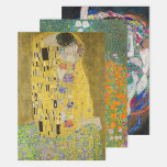 Feuille De Papier Cadeau Gustav Klimt - Sélection de chefs-d'oeuvre<br><div class="desc">Gustav Klimt - Sélection des chefs-d'oeuvre : - The Kiss / Der Kuss - 1907-1908 - Jardin aux fleurs - 1905-1907 - La Vierge / The Maiden,  1913</div>