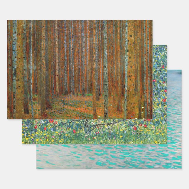 Feuille De Papier Cadeau Gustav Klimt - Sélection nature/paysage (Lot)