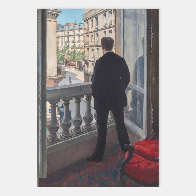 Feuille De Papier Cadeau Gustave Caillebotte - Homme à la fenêtre (Créateur téléchargé)
