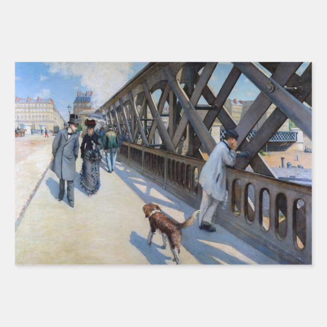 Feuille De Papier Cadeau Gustave Caillebotte - Le Pont de l'Europe (Devant)