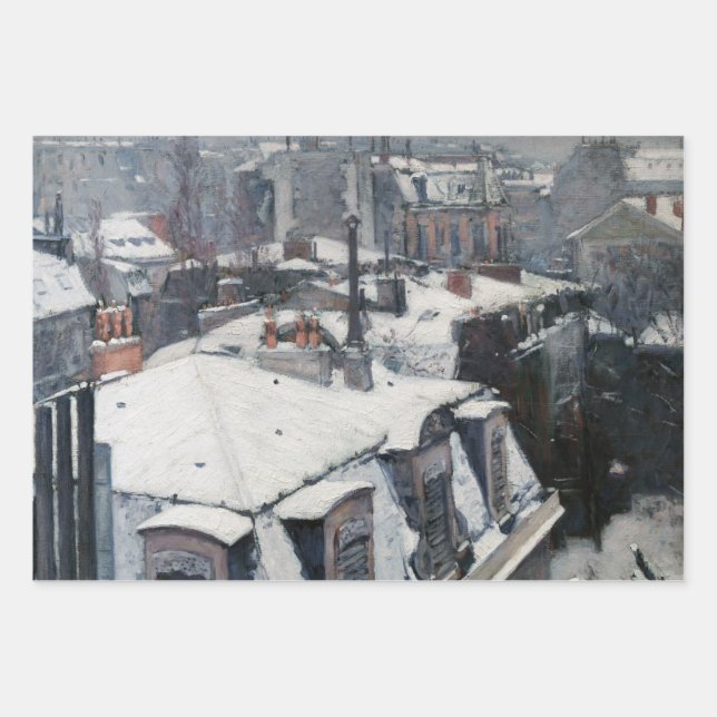 Feuille De Papier Cadeau Gustave Caillebotte - Toits dans la neige (Devant)