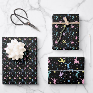 Feuille De Papier Cadeau Gymnastique Féminine Gymnastes Féminines avec des 