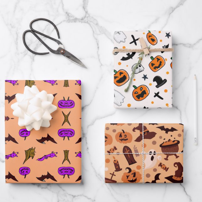 Feuille De Papier Cadeau Halloween (Recto)
