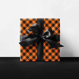 Feuille De Papier Cadeau Halloween avec Buffle orange et noir