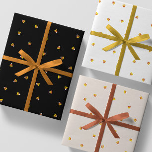 Feuille De Papier Cadeau Halloween bonbons maïs mignon fun noir orange