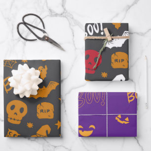 Feuille De Papier Cadeau Halloween Boo !