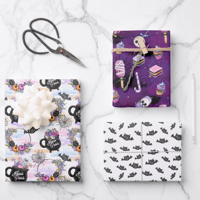 Feuille De Papier Cadeau Halloween clair (Recto)