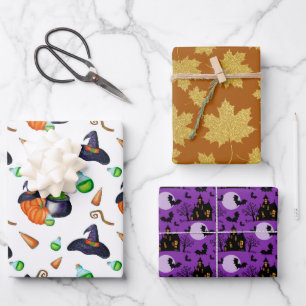 Feuille De Papier Cadeau Halloween d'automne