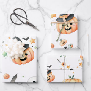 Feuille De Papier Cadeau Halloween Éffrayant premier