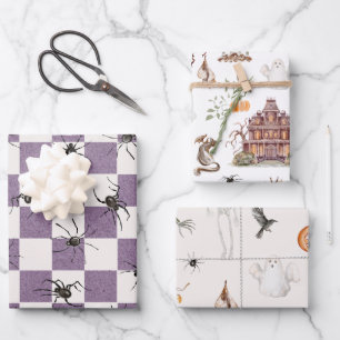 Feuille De Papier Cadeau Halloween Éffrayant vintage