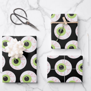 Feuille De Papier Cadeau Halloween Eyeball effrayant