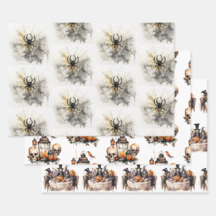 Feuille De Papier Cadeau Halloween gothique vintage