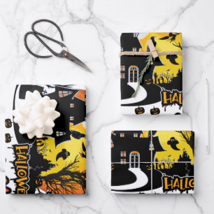 Feuille De Papier Cadeau Halloween Scary Night