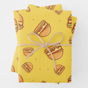Feuille De Papier Cadeau Hamburger Lover Motif carrelé