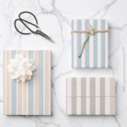 Feuille De Papier Cadeau Hamptons Duck Egg Blue & Sage Stripes
