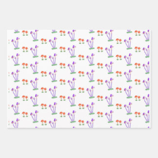 Feuille De Papier Cadeau Hand-Drawn Mushroom Wrapping Paper