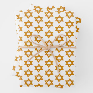 Feuille De Papier Cadeau HANOUKKA STAR OF DAVID Jewish Holiday Set de