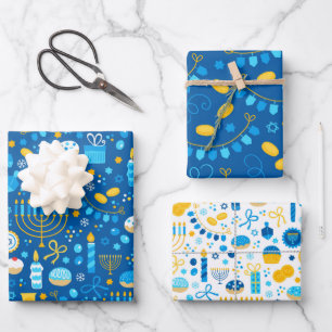Feuille De Papier Cadeau Hanukkah