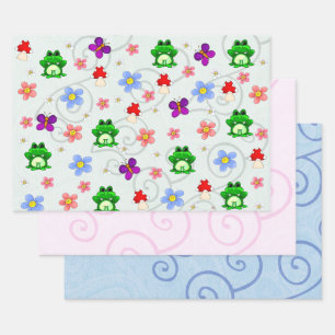 Feuille De Papier Cadeau Happy Frog
