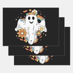 Feuille De Papier Cadeau Happy Ghost Retro Hippie Vibe