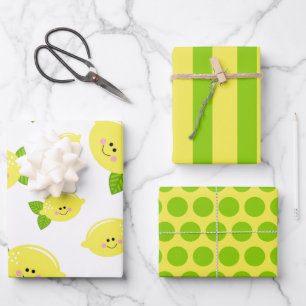 Feuille De Papier Cadeau Happy Lemon Wrapper Paper Set