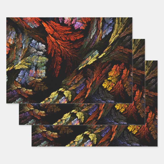 Feuille De Papier Cadeau Harmonie des couleurs Art Abstrait (Lot)