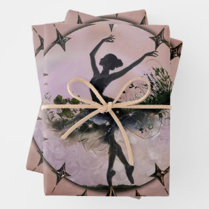 Feuille De Papier Cadeau Harmonie du mouvement La ballerine dans l'étoile