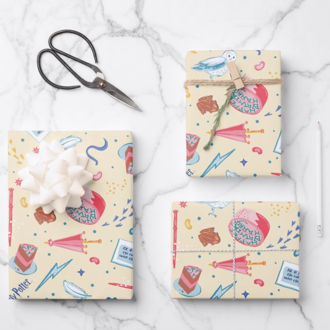 Feuille De Papier Cadeau HARRY POTTER™ Motif de fête d'anniversaire (Recto)