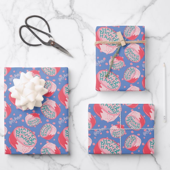 Feuille De Papier Cadeau HARRY POTTER™ Motif de gâteau d'anniversaire (Recto)