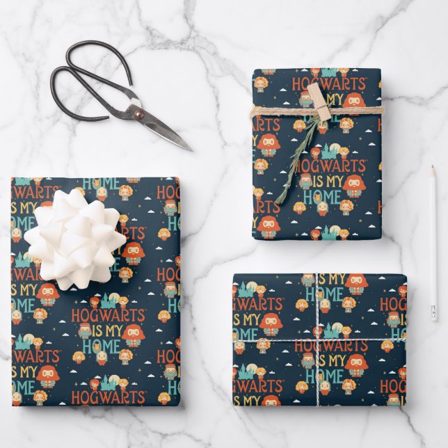 FEUILLE DE PAPIER CADEAU HARRY POTTER™ | POUR MOI, HOGWARTS™ EST MA MAISON (Recto)