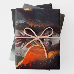 Feuille De Papier Cadeau Haunting house